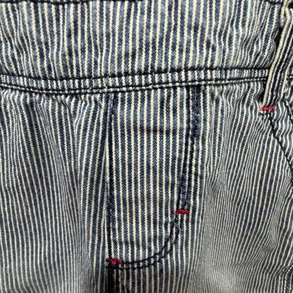 OshKosh BGosh Hickory Stripe Denim Bib Overalls Blue Pink Girls 24 Mos Railroad - Picture 12 of 13